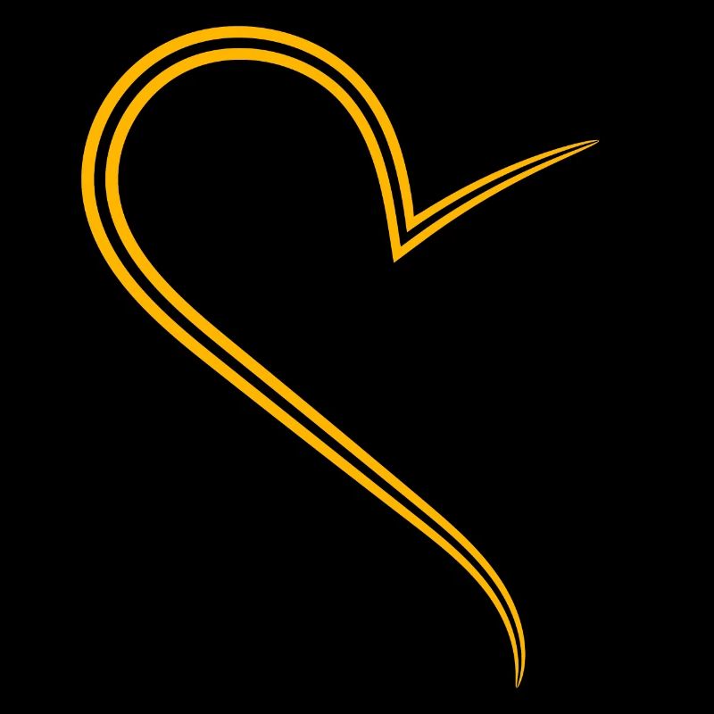 Half Yellow Heart Simple Design