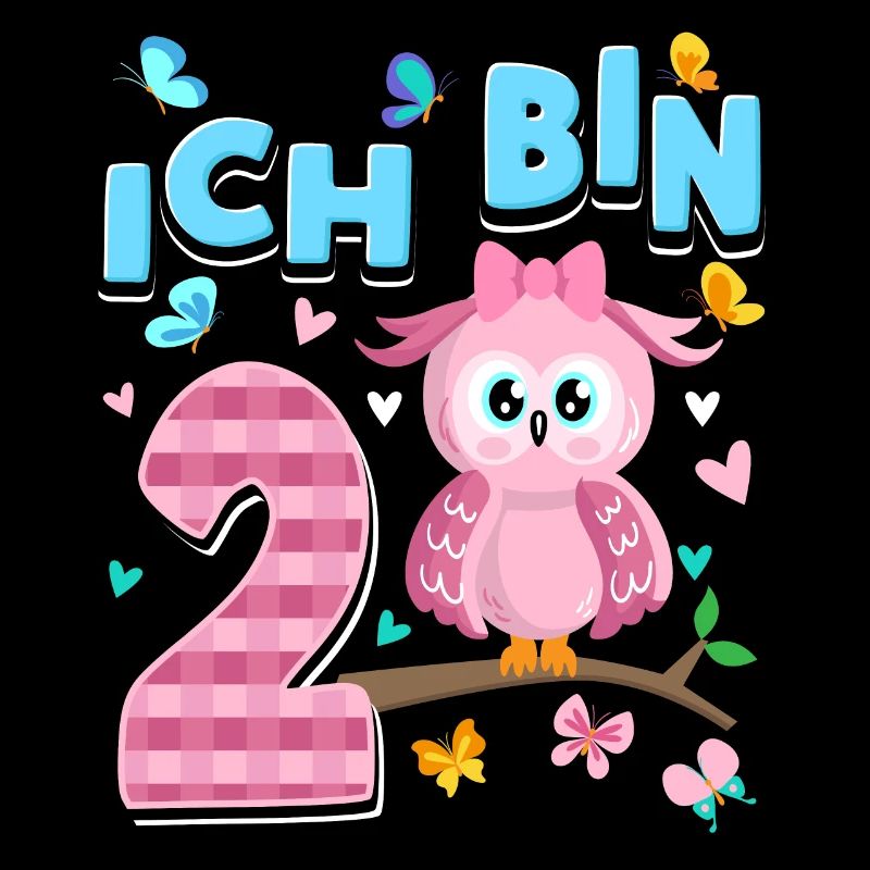 Zweiter Geburtstag Mädchen 2 Jahre Eule