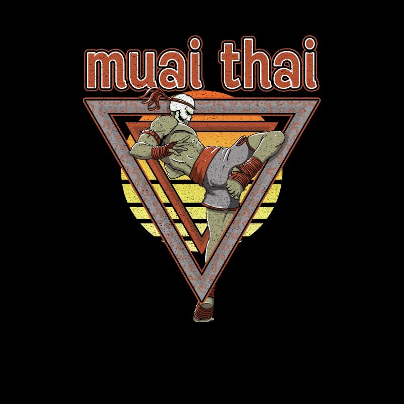 Muay Thai Skelett Kämpfer - Retro Thai Boxen