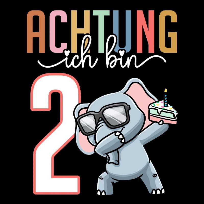 2. Geburtstag Mädchen 2 Jahre Elefant