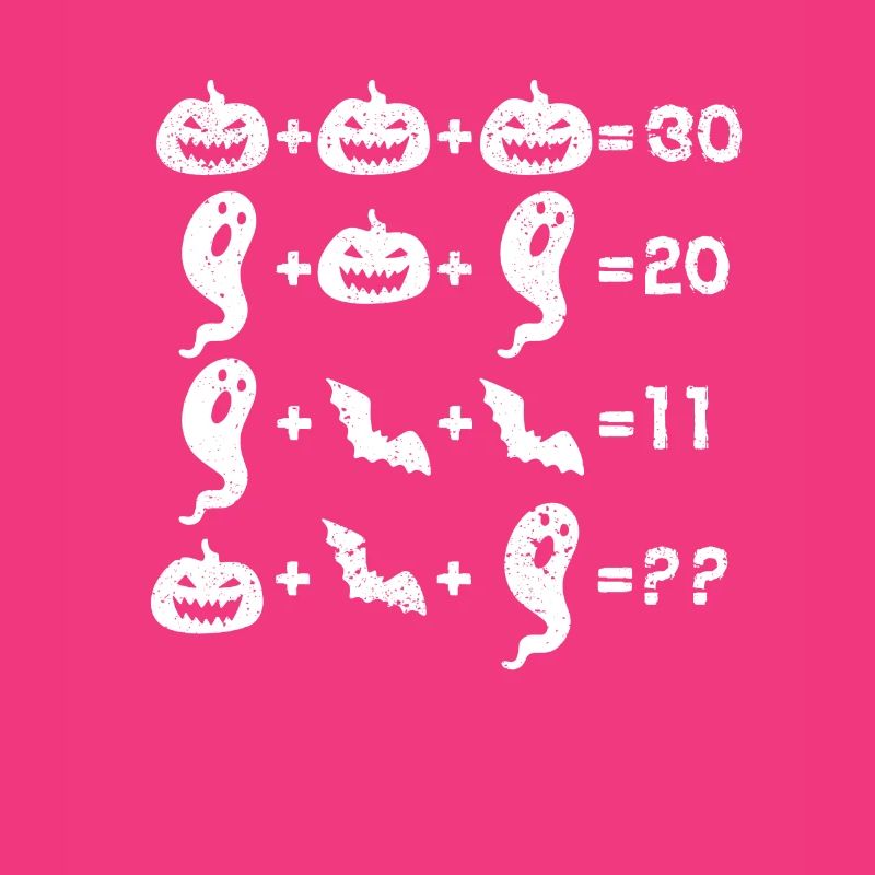 Math Equation Pumpkin Ghost Witch Bat