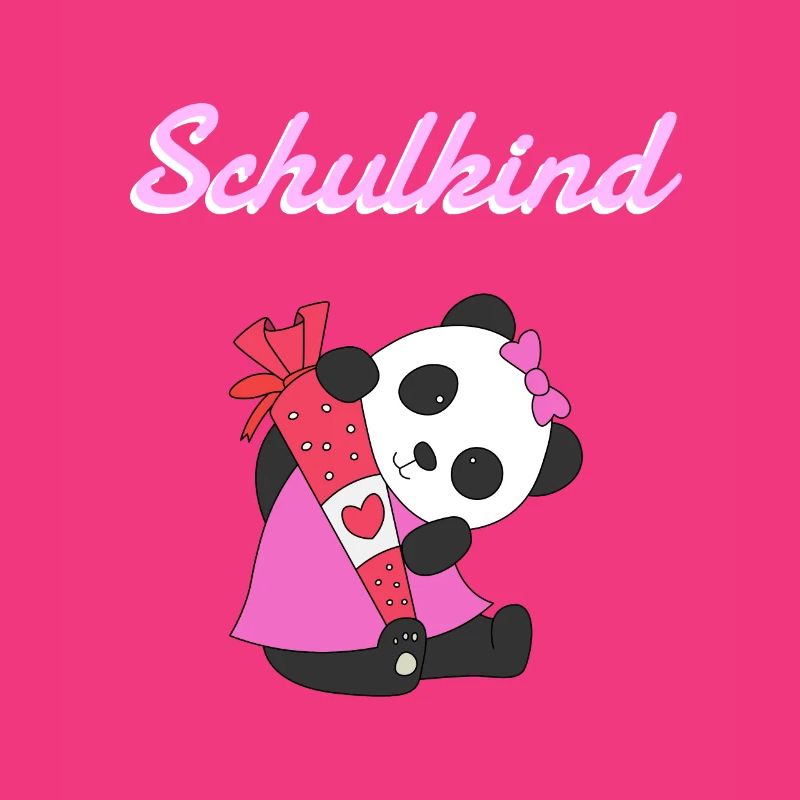 Schulkind Panda Mädchen Einschulung 1.Klasse