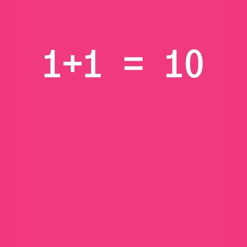 1 + 1 = 10 Lustiger Programmierer Informatik