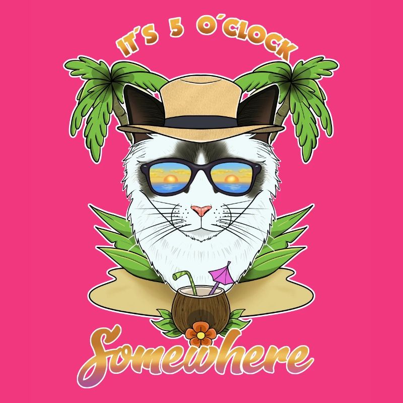 It Is 5 OClock Somewhere Drinking Ragdoll Cat