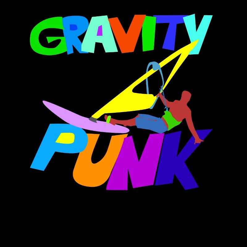 Bunter GRAVITY Windsurfer über PUNK Schriftzug