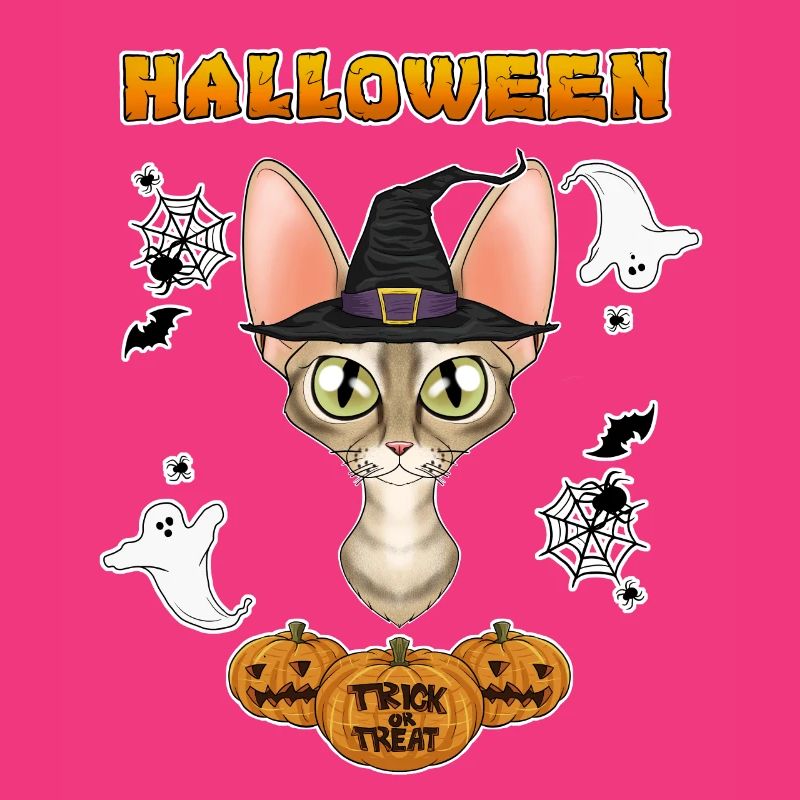 Devon Rex Cat Lover I Joyeux Halloween