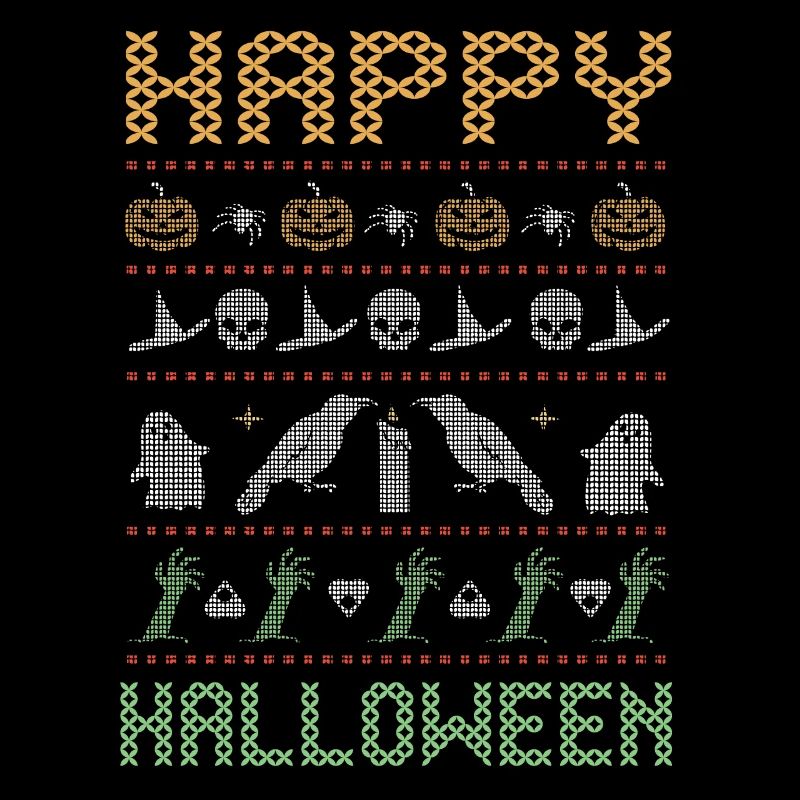 Stitch Pattern Horreur Créatures Joyeux Halloween