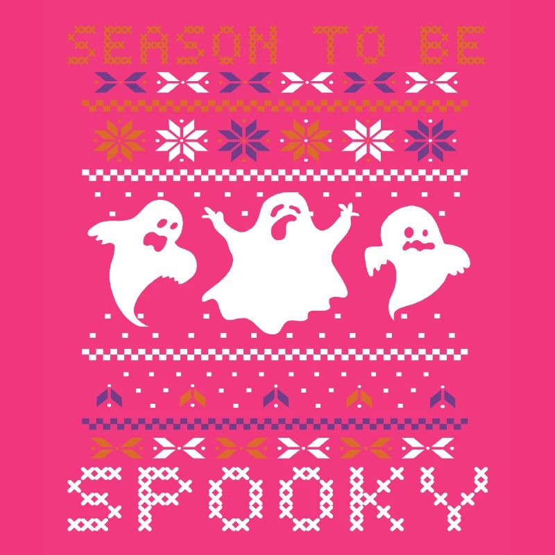 Stitch Pattern Ghost Creatures Spooky Halloween