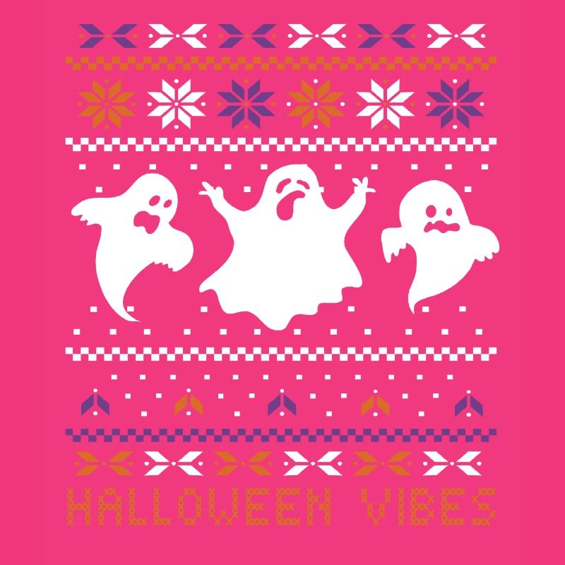 Stitch Pattern Ghost Creatures Vibes Halloween