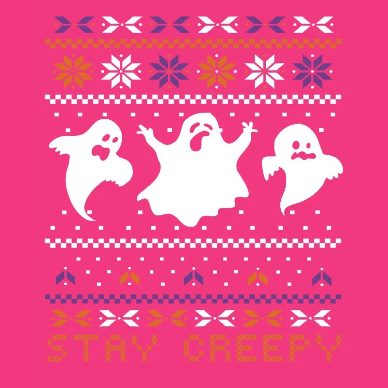 Stitch Pattern Ghost Creatures Creepy Halloween