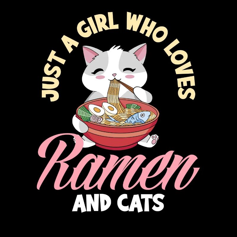 Nur Ein Mädchen Das Ramen und Katzen Liebt