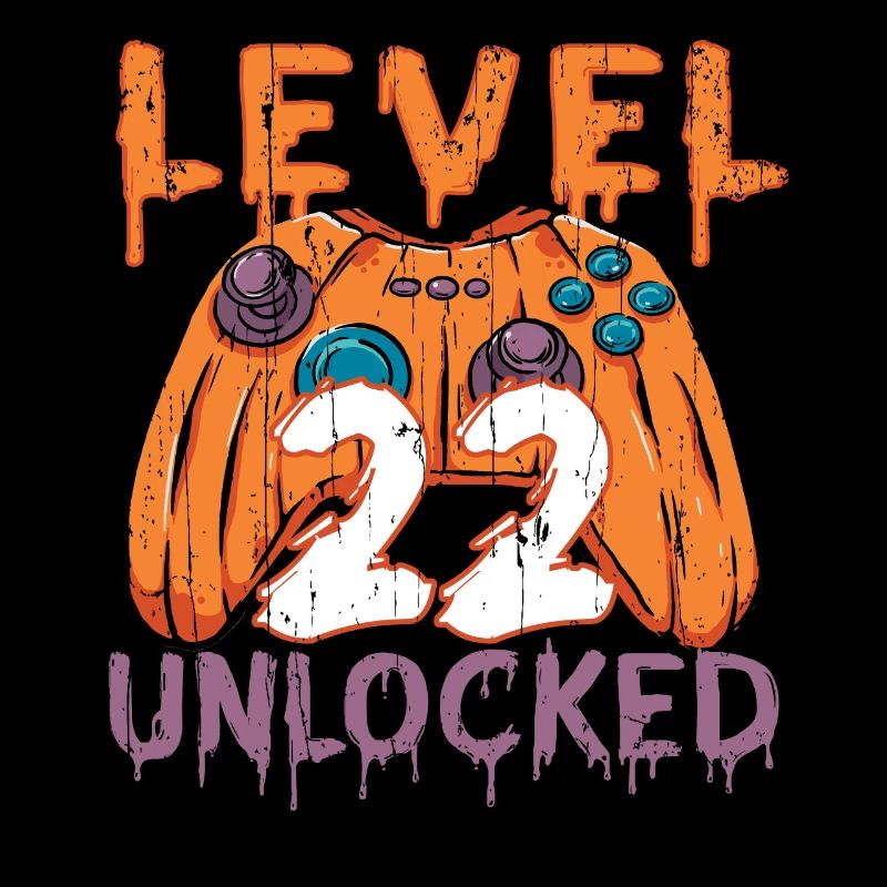 Halloween Pattern Pumpkin Game Gamer Birth Age 22