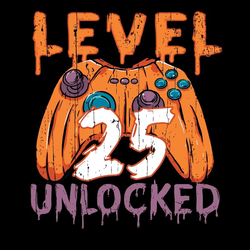 Halloween Pattern Pumpkin Game Gamer Birth Age 25
