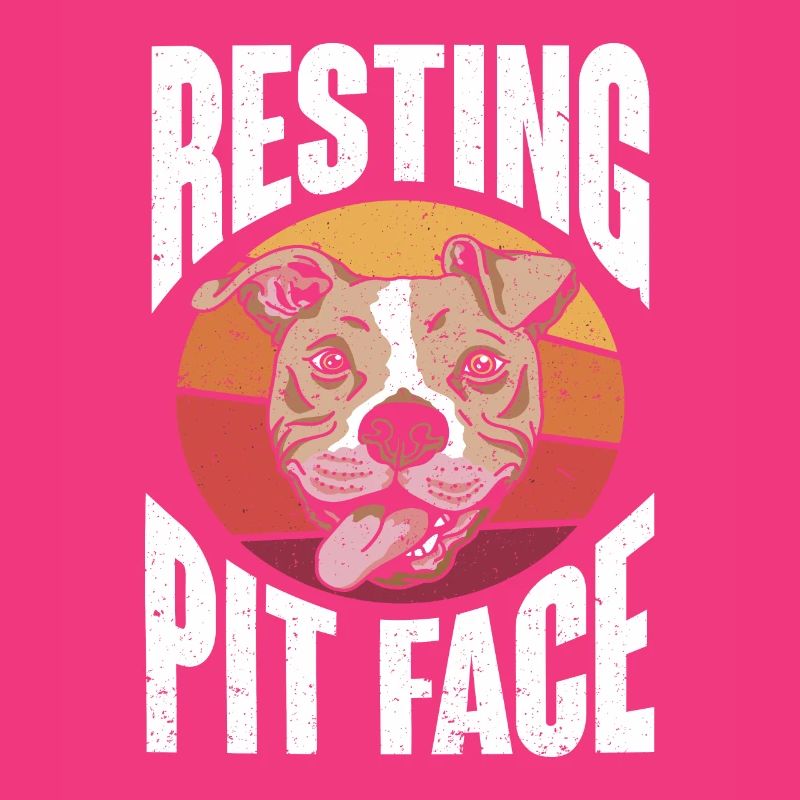 Retro Pitbull Dog Owner Resting Pit Face