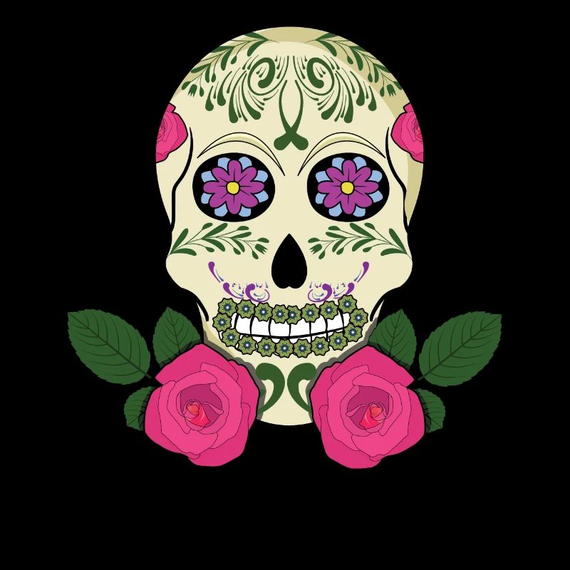Floral Skeleton Sugar Bone Muertos Day Halloween