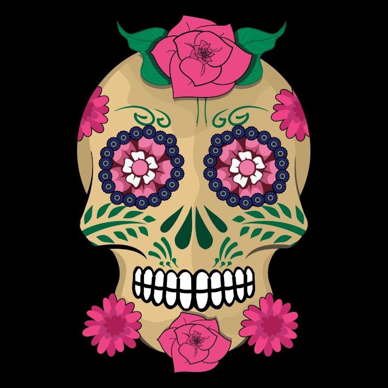 Flower Skeleton Sugar Bone Muertos Day Halloween