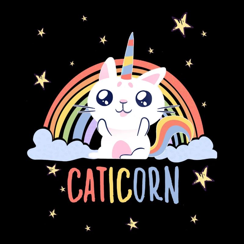 Süßes Caticorn Katze Einhorn Regenbogen Katzen