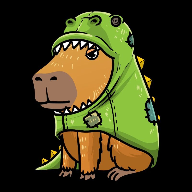 Capybara dans un costume de dinosaure drôle