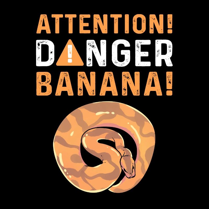 Achtung! Gefährliche Banane. Königliche Python