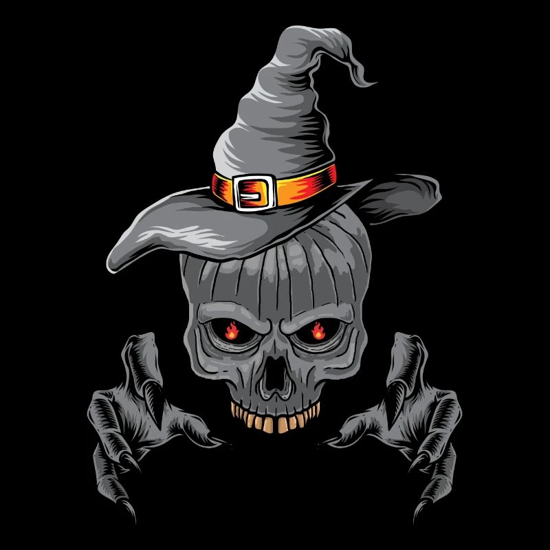 Halloween Pumpkin Witch Skeleton