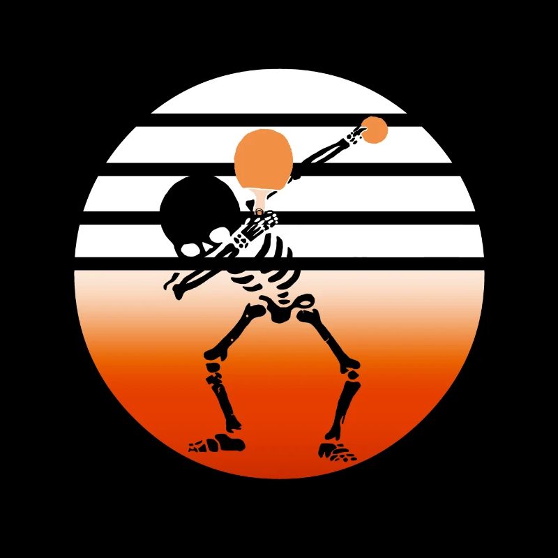 Retro Funny Ping Pong Skeleton Table Tennis