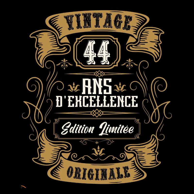 Vintage 44 ans, Idée cadeau d'anniversaire 44 ans.