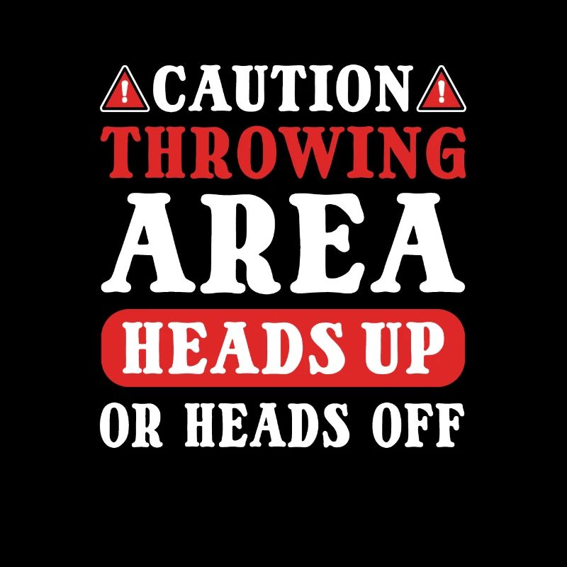 Caution! Throwing area. Discus thrower. Discus throw