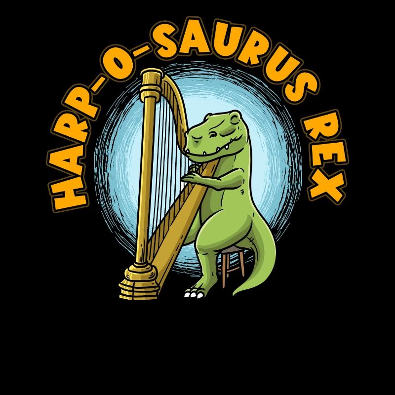 Harf-o-saurus Rex Harp Player Harpist