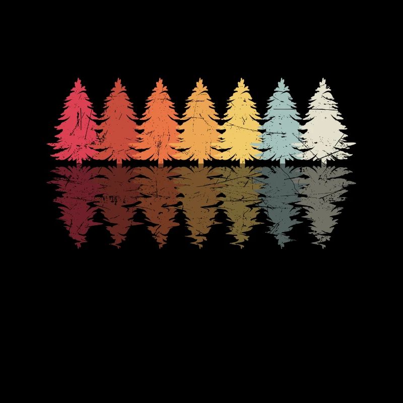 Wald Forrest Vintage Design Retro Hinking Baum Lie