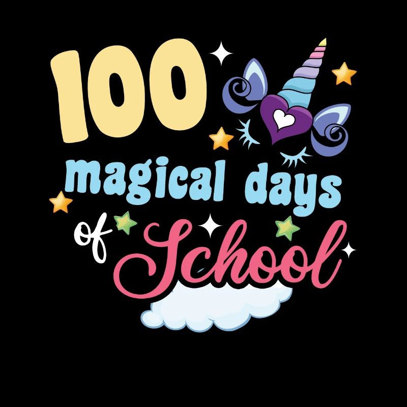 Unicorn Student 100th Day Magic 100 Tage Schule