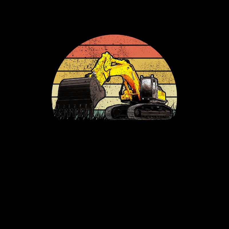 Excavator Retro Excavator Driver Vintage Construction Worker