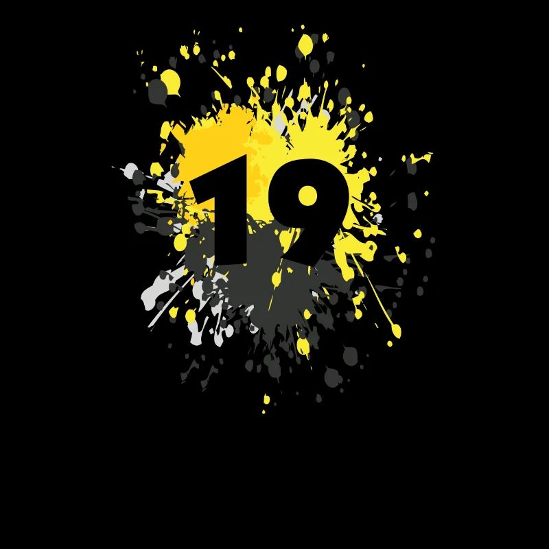 Numéro 19e couleur Splash