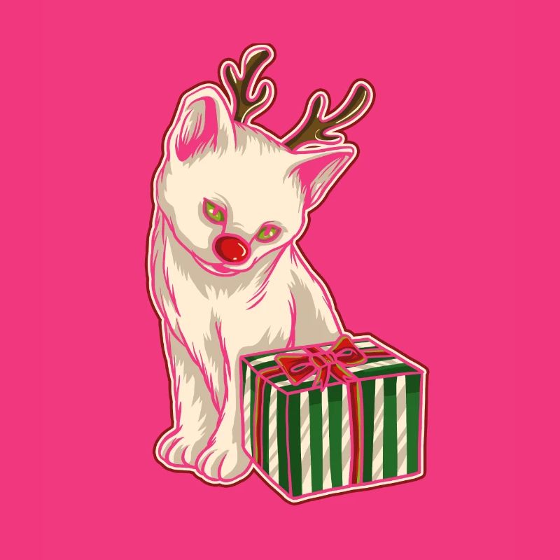 Moche pull de Noël Tshirt chat de Noël