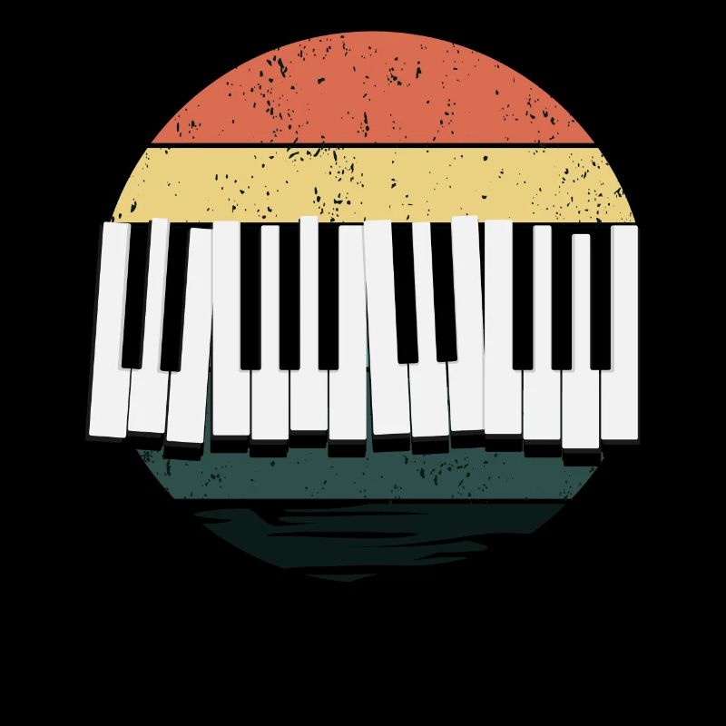 Vintage Devoted Pianists Keyboard Distressed