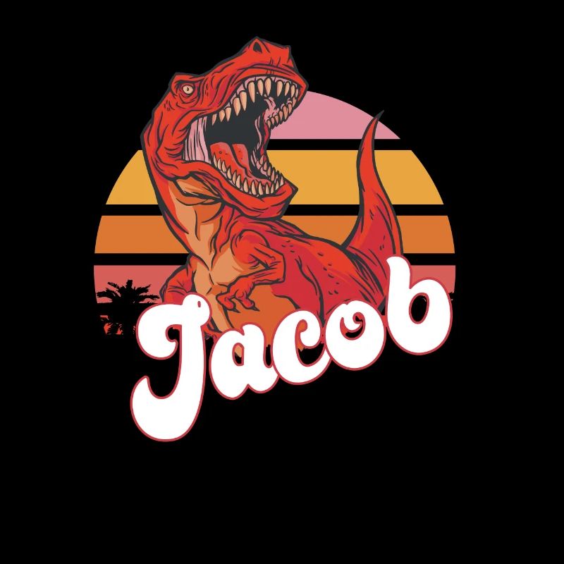 JACOB - Beautiful Boy Name with T-REX Dino