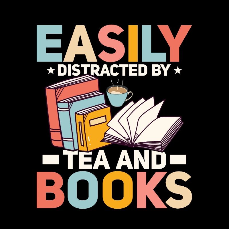 Easily Distracted By Tea And Books Reading Book Lo