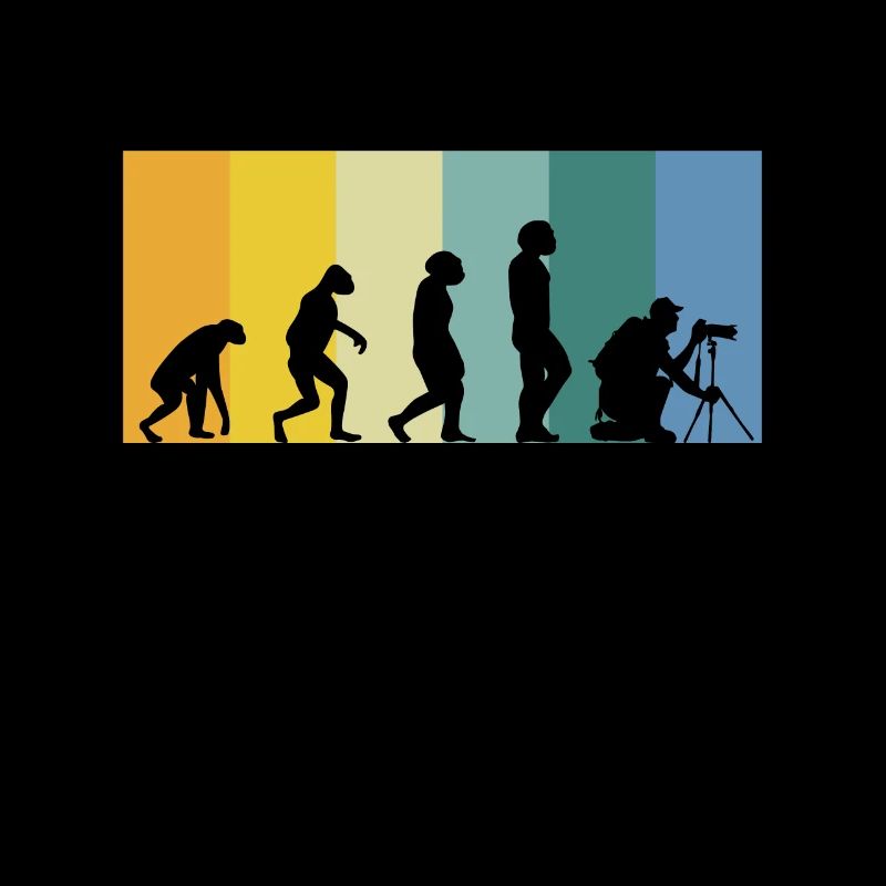 Photographe d’évolution avec trépied - coucher de soleil rétro