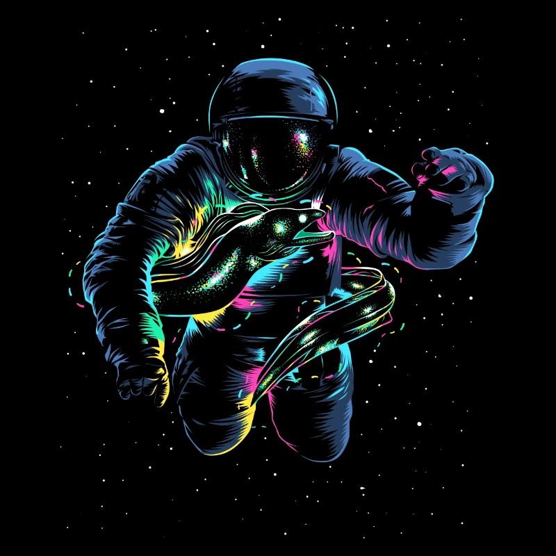 Astronaut with alien fish