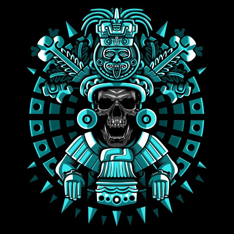 Statue bleue maya