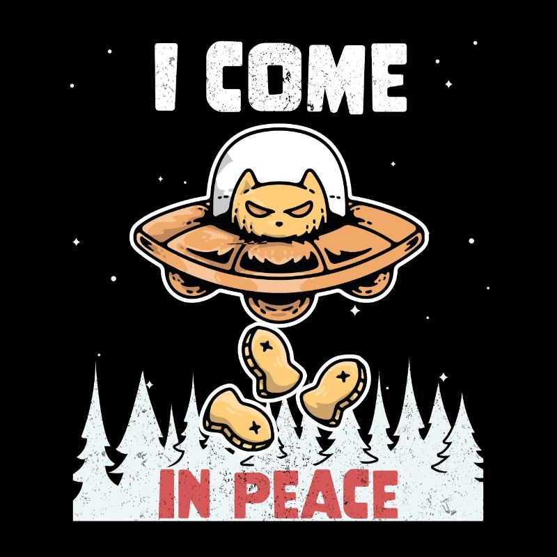 Alien Galaxy Science Cat Lover I Come In Peace