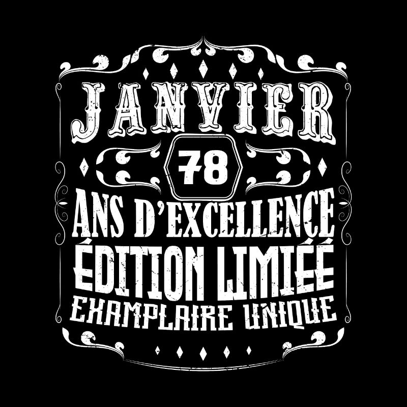 Vintage Janvier 78 ans. anniversaire janvier.