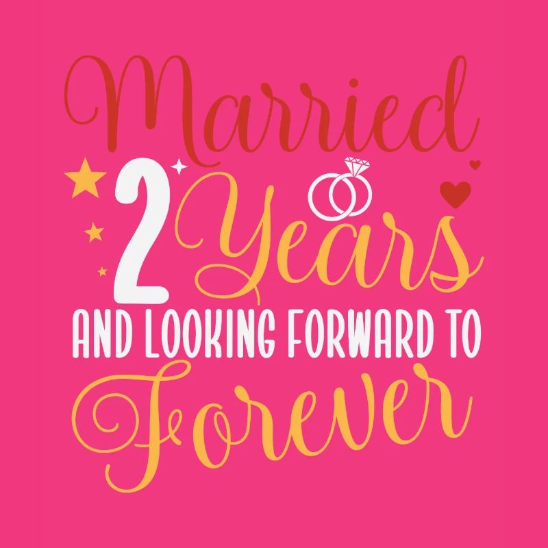 Married 2 Years 2nd Wedding Anniversary Couples Ma