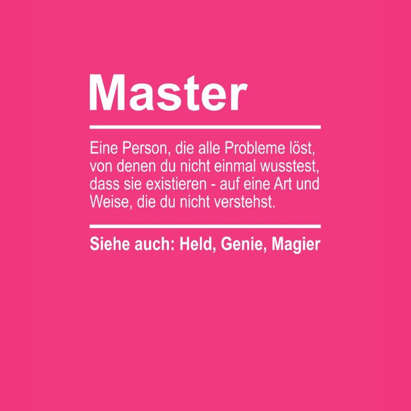 Master Definition Lustig Spruch Männer Beruf Uni