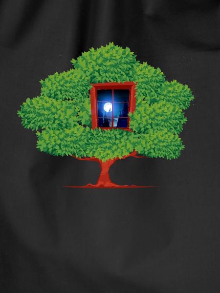 Tree Window Night Abstract