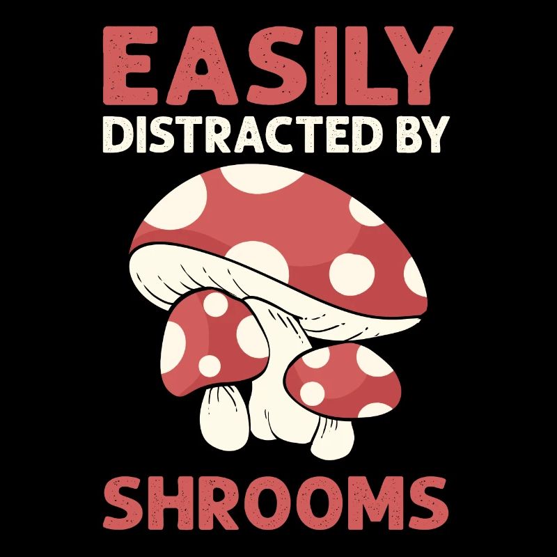 Facilement distrait par les champignons. Collecte de champignons