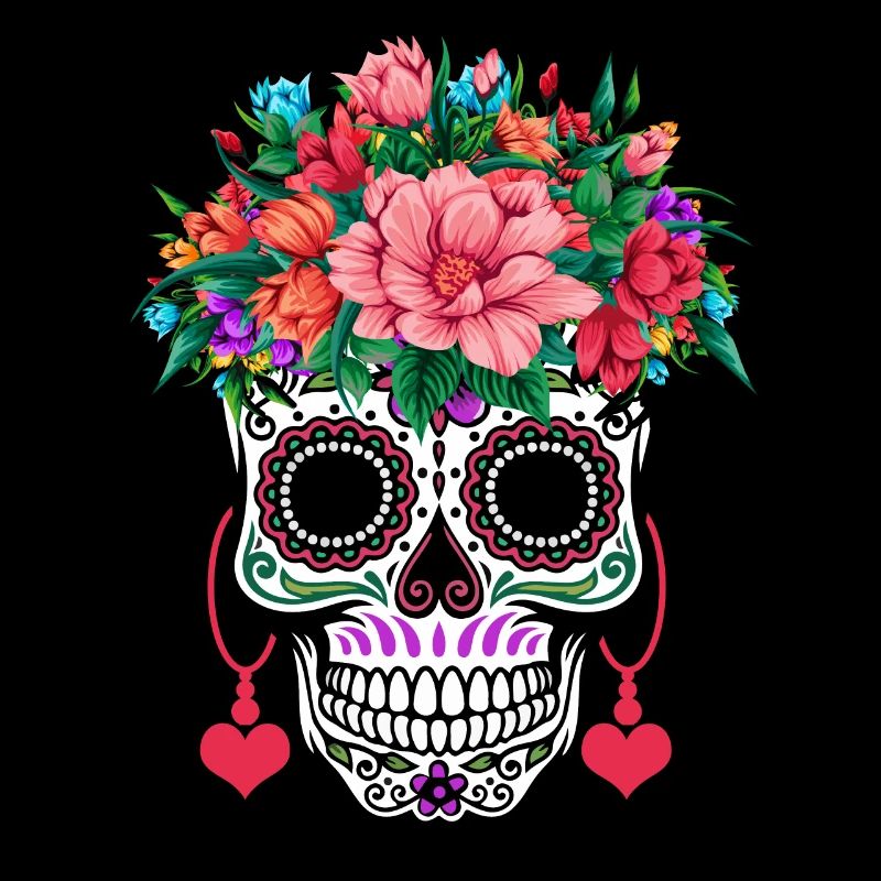 Flower Sugar Bone Muertos Halloween Valentines