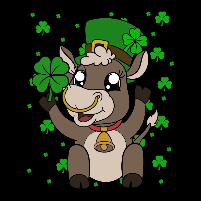 Mignonne trèfle de vache Fête de la Saint Patrick