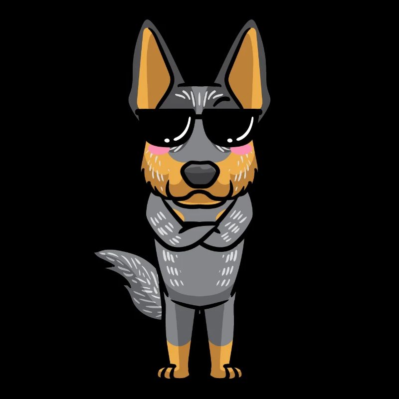 Émoticône Kawaii du bouvier australien Blue Heeler