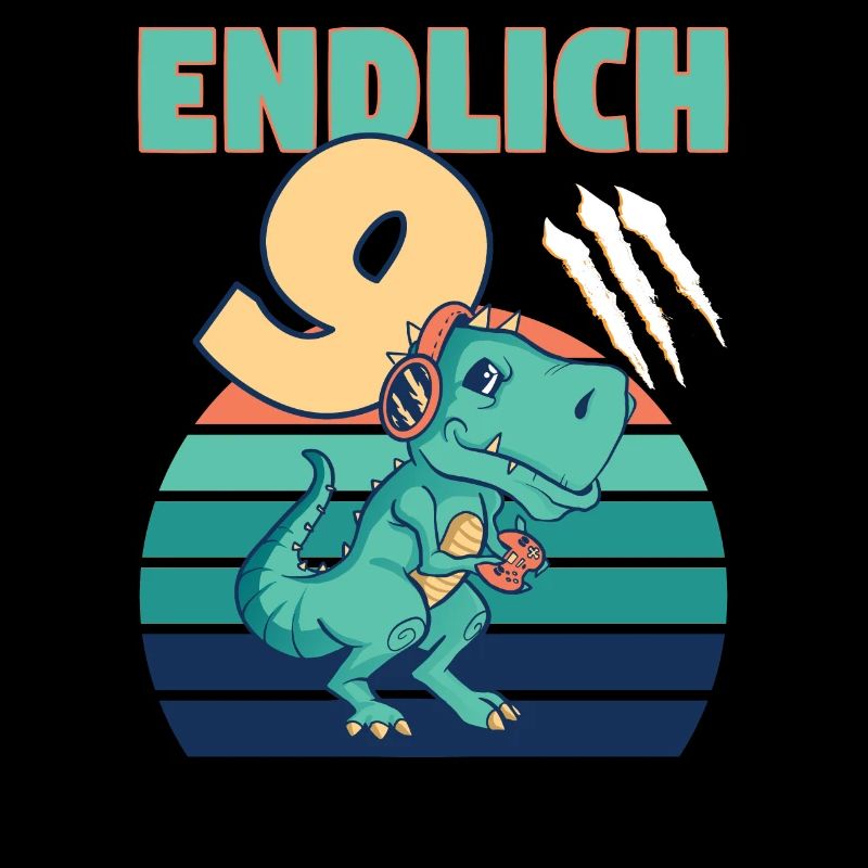 9 Geburtstag Dino Dinosaurier T-rex 9 Jahre Junge