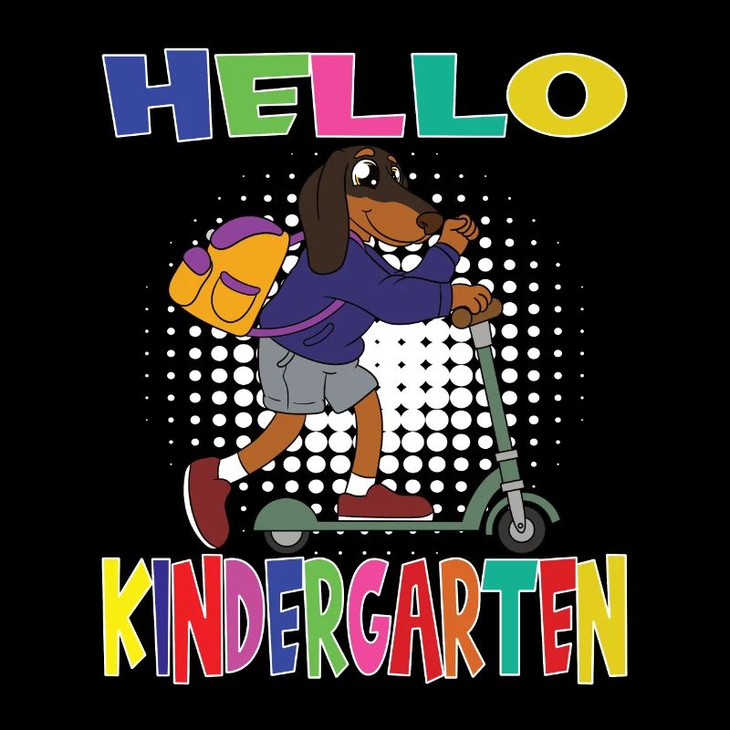 Hello Kindergarten Dog With Scooter
